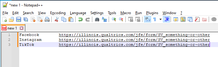 Notepad with the link pasted in