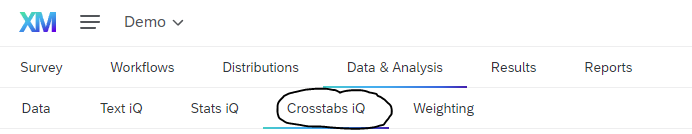 The Crosstabs iQ tab