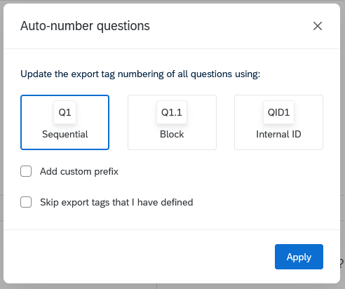 Auto-number popup