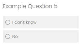 Screenshot showing an example question