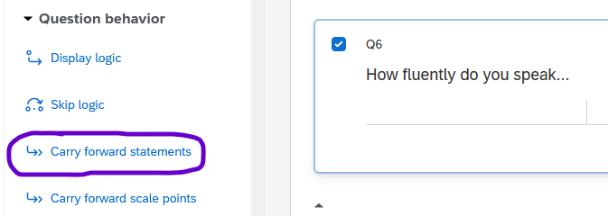 Carry forward statements