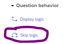 Skip logic button