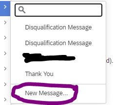Popup showing the option to create a new message