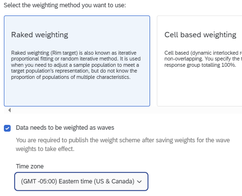 Select weighting as waves